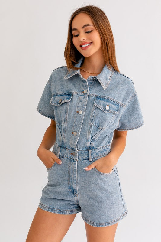 Short sleeve romper dress hotsell